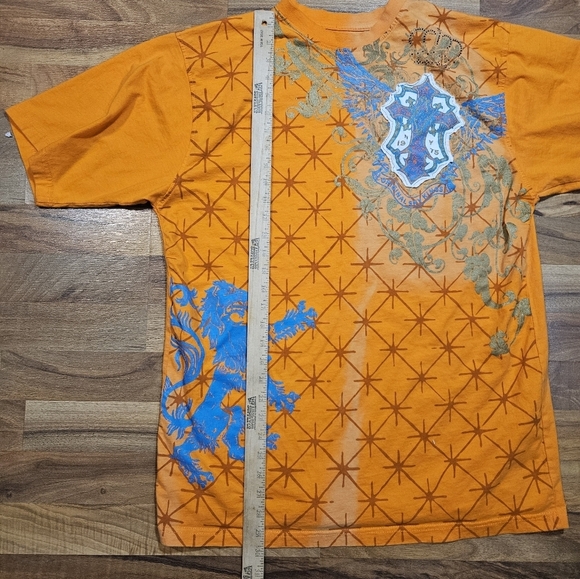 Avirex Gold Collection T-Shirt Men's Large Orange Graphic Crest Lion Crown 1975 - Picture 8 of 9